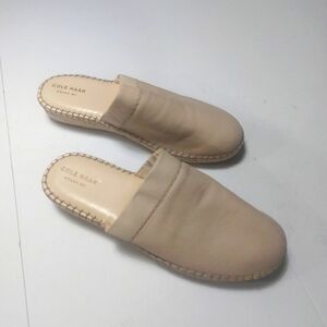 COLE HAAN Nude Leather Mules Size 8.5M Cloudfeel Espardrilles.